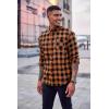 imageCOOFANDY Mens Flannel Plaid Shirts Long Sleeve Casual Cotton Button Down ShirtsA  Orange