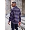 imageCOOFANDY Mens Flannel Plaid Shirts Long Sleeve Casual Cotton Button Down ShirtsA  Purple