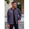 imageCOOFANDY Mens Flannel Plaid Shirts Long Sleeve Casual Cotton Button Down ShirtsA  Purple
