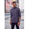 imageCOOFANDY Mens Flannel Plaid Shirts Long Sleeve Casual Cotton Button Down ShirtsA  Purple