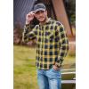 imageCOOFANDY Mens Flannel Plaid Shirts Long Sleeve Casual Cotton Button Down ShirtsYellow