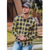 imageCOOFANDY Mens Flannel Plaid Shirts Long Sleeve Casual Cotton Button Down ShirtsYellow