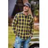 imageCOOFANDY Mens Flannel Plaid Shirts Long Sleeve Casual Cotton Button Down ShirtsYellow