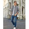 imageCOOFANDY Mens Flannel Shirts Long Sleeve Button Down Plaid Shirt Lightweight Shirt JacketBlack  White