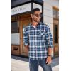 imageCOOFANDY Mens Flannel Shirts Long Sleeve Button Down Plaid Shirt Lightweight Shirt JacketBlue  Navy Blue