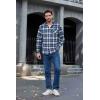 imageCOOFANDY Mens Flannel Shirts Long Sleeve Button Down Plaid Shirt Lightweight Shirt JacketBlue  Navy Blue