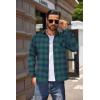 imageCOOFANDY Mens Flannel Shirts Long Sleeve Button Down Plaid Shirt Lightweight Shirt JacketGreen  Blue