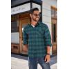 imageCOOFANDY Mens Flannel Shirts Long Sleeve Button Down Plaid Shirt Lightweight Shirt JacketGreen  Blue