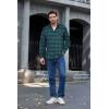 imageCOOFANDY Mens Flannel Shirts Long Sleeve Button Down Plaid Shirt Lightweight Shirt JacketGreen  Blue