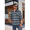 imageCOOFANDY Mens Flannel Shirts Long Sleeve Button Down Plaid Shirt Lightweight Shirt JacketNavy Blue  White