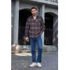 imageCOOFANDY Mens Flannel Shirts Long Sleeve Button Down Plaid Shirt Lightweight Shirt JacketOrange Navy Blue