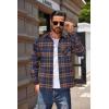 imageCOOFANDY Mens Flannel Shirts Long Sleeve Button Down Plaid Shirt Lightweight Shirt JacketOrange Navy Blue