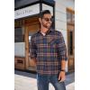 imageCOOFANDY Mens Flannel Shirts Long Sleeve Button Down Plaid Shirt Lightweight Shirt JacketOrange Navy Blue