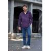 imageCOOFANDY Mens Flannel Shirts Long Sleeve Button Down Plaid Shirt Lightweight Shirt JacketPurple  Black
