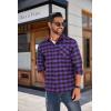 imageCOOFANDY Mens Flannel Shirts Long Sleeve Button Down Plaid Shirt Lightweight Shirt JacketPurple  Black