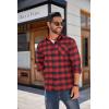 imageCOOFANDY Mens Flannel Shirts Long Sleeve Button Down Plaid Shirt Lightweight Shirt JacketRed  Black