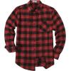 imageCOOFANDY Mens Flannel Shirts Long Sleeve Button Down Plaid Shirt Lightweight Shirt JacketRed  Black