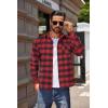 imageCOOFANDY Mens Flannel Shirts Long Sleeve Button Down Plaid Shirt Lightweight Shirt JacketRed  Black
