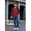 imageCOOFANDY Mens Flannel Shirts Long Sleeve Button Down Plaid Shirt Lightweight Shirt JacketRed  Black