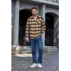 imageCOOFANDY Mens Flannel Shirts Long Sleeve Button Down Plaid Shirt Lightweight Shirt JacketYellownavy Blue
