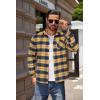 imageCOOFANDY Mens Flannel Shirts Long Sleeve Button Down Plaid Shirt Lightweight Shirt JacketYellownavy Blue