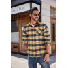 imageCOOFANDY Mens Flannel Shirts Long Sleeve Button Down Plaid Shirt Lightweight Shirt JacketYellownavy Blue