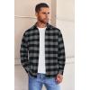 imageCOOFANDY Mens Flannel Shirts Long Sleeve Button Down Shirt with Pocket Casual Shirts Work Shirts for MenBlack Grey