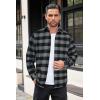 imageCOOFANDY Mens Flannel Shirts Long Sleeve Button Down Shirt with Pocket Casual Shirts Work Shirts for MenBlack Grey