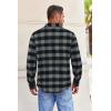 imageCOOFANDY Mens Flannel Shirts Long Sleeve Button Down Shirt with Pocket Casual Shirts Work Shirts for MenBlack Grey