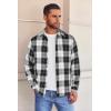 imageCOOFANDY Mens Flannel Shirts Long Sleeve Button Down Shirt with Pocket Casual Shirts Work Shirts for MenBlack and White