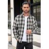 imageCOOFANDY Mens Flannel Shirts Long Sleeve Button Down Shirt with Pocket Casual Shirts Work Shirts for MenBlackWhite Checkered