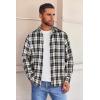 imageCOOFANDY Mens Flannel Shirts Long Sleeve Button Down Shirt with Pocket Casual Shirts Work Shirts for MenBlackWhite Checkered