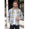 imageCOOFANDY Mens Flannel Shirts Long Sleeve Button Down Shirt with Pocket Casual Shirts Work Shirts for MenBlue Brown
