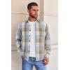 imageCOOFANDY Mens Flannel Shirts Long Sleeve Button Down Shirt with Pocket Casual Shirts Work Shirts for MenBlue Brown