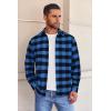 imageCOOFANDY Mens Flannel Shirts Long Sleeve Button Down Shirt with Pocket Casual Shirts Work Shirts for MenBlueBlack