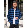 imageCOOFANDY Mens Flannel Shirts Long Sleeve Button Down Shirt with Pocket Casual Shirts Work Shirts for MenBlueBlack