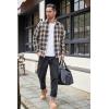 imageCOOFANDY Mens Flannel Shirts Long Sleeve Button Down Shirt with Pocket Casual Shirts Work Shirts for MenBrown Black Plaid
