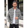 imageCOOFANDY Mens Flannel Shirts Long Sleeve Button Down Shirt with Pocket Casual Shirts Work Shirts for MenDark Grey and White