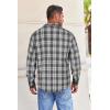 imageCOOFANDY Mens Flannel Shirts Long Sleeve Button Down Shirt with Pocket Casual Shirts Work Shirts for MenDark Grey and White