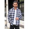 imageCOOFANDY Mens Flannel Shirts Long Sleeve Button Down Shirt with Pocket Casual Shirts Work Shirts for MenNavy Buffalo Plaid