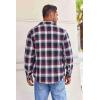 imageCOOFANDY Mens Flannel Shirts Long Sleeve Button Down Shirt with Pocket Casual Shirts Work Shirts for MenNavy Red White Plaid