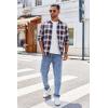 imageCOOFANDY Mens Flannel Shirts Long Sleeve Button Down Shirt with Pocket Casual Shirts Work Shirts for MenNavy Red White Plaid