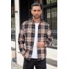 imageCOOFANDY Mens Flannel Shirts Long Sleeve Button Down Shirt with Pocket Casual Shirts Work Shirts for MenOrange Navy White Plaid
