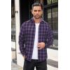 imageCOOFANDY Mens Flannel Shirts Long Sleeve Button Down Shirt with Pocket Casual Shirts Work Shirts for MenPurple Buffalo Plaid