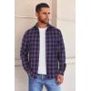 imageCOOFANDY Mens Flannel Shirts Long Sleeve Button Down Shirt with Pocket Casual Shirts Work Shirts for MenPurple Buffalo Plaid
