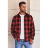 imageCOOFANDY Mens Flannel Shirts Long Sleeve Button Down Shirt with Pocket Casual Shirts Work Shirts for MenRedBlack