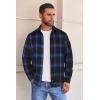 imageCOOFANDY Mens Flannel Shirts Long Sleeve Button Down Shirt with Pocket Casual Shirts Work Shirts for MenRoyal BlueBlack