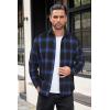 imageCOOFANDY Mens Flannel Shirts Long Sleeve Button Down Shirt with Pocket Casual Shirts Work Shirts for MenRoyal BlueBlack