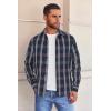 imageCOOFANDY Mens Flannel Shirts Long Sleeve Button Down Shirt with Pocket Casual Shirts Work Shirts for MenTeal Burgundy White Plaid