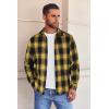 imageCOOFANDY Mens Flannel Shirts Long Sleeve Button Down Shirt with Pocket Casual Shirts Work Shirts for MenYellowBlack